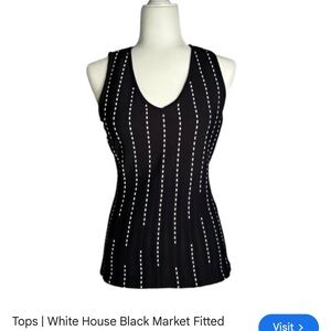 White House Black Market Black and White Striped Tank Top size medium
